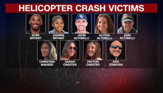 Kobe Bryant helicopter crash victims