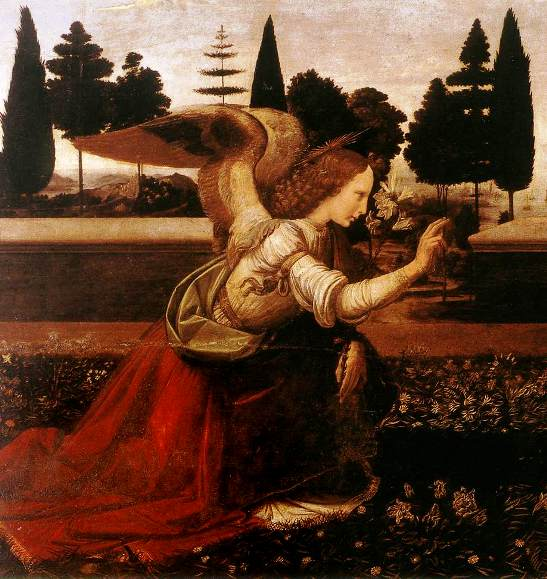 Gabriel in Leonardo's Annunciation